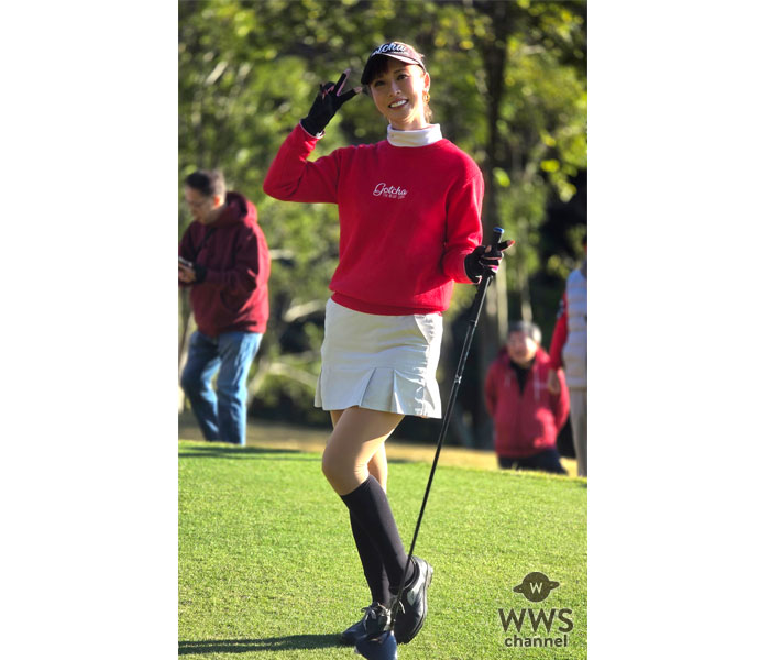 【動画】新井美穂、バースデーコンペ開催で赤と白の派手なミニスカ衣装で登場！ エンター豊田、姜秀一もドラコン対決で盛り上げる。