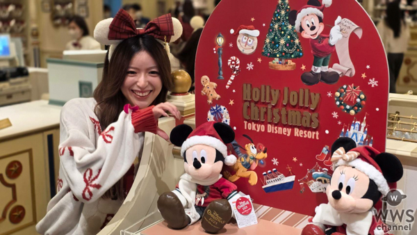 【写真特集】あすみん、クリスマス仕様のグッズを身につけ、 美脚あらわなファッションで「ディズニー・クリスマス」をレポート！