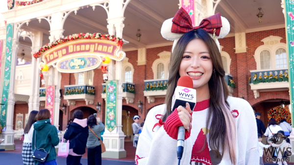 【動画】あすみん、可愛いすぎるスペシャルグッズを身に付けミニスカコーデで「ディズニー・クリスマス」を満喫！