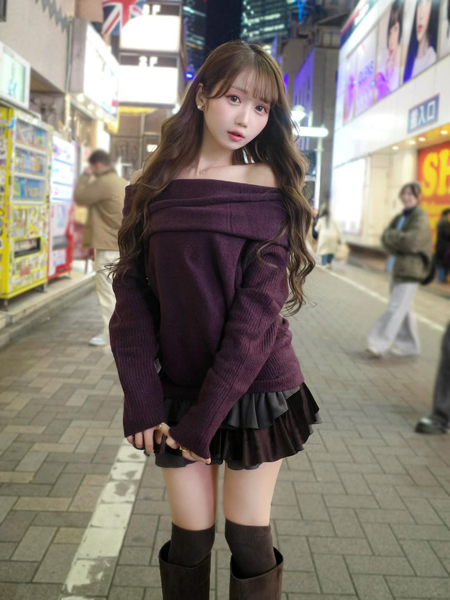 大谷映美里、美肩あらわなオフショルニット姿でファン魅了！「すごく大人可愛い」