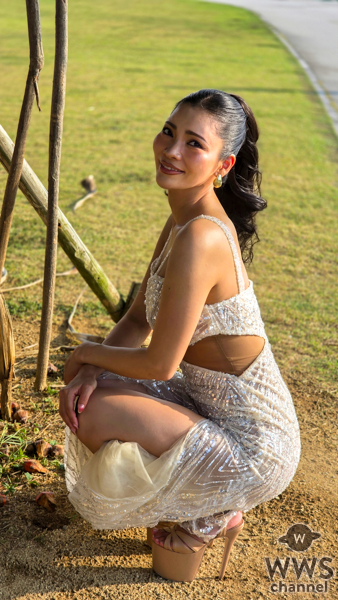 ミス・ユニバース・ジャパン2025 Top5・高山智恵美さん、 白のゴージャスなドレス衣装から美脚披露！ 「やらない後悔より、やった後悔の方が絶対にいい」