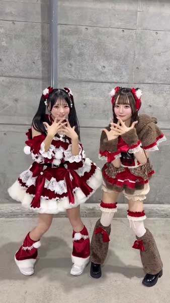 Onephony・田島櫻子×iLiFE!・心花りり、赤×白フリルのサンタガーリーで視線独占なコラボダンス披露