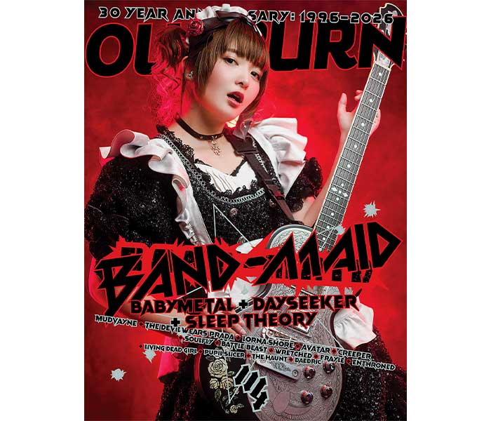 最新EPがアメリカで1位獲得の世界的人気を誇るガールズロックバンドBAND-MAID、日本人として初めて米人気音楽雑誌『OUTBURN』表紙に小鳩ミク(Gt/Vo.)が登場！