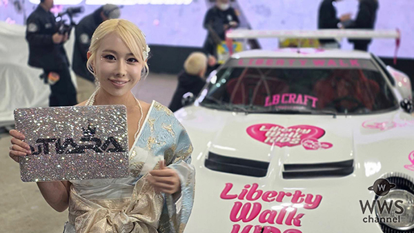 【動画】DJ TIARA、肩見せ着物＆黒の柄網タイツ姿で東京オートサロン2026に登場！今年の目標を漢字1字で表すと「雷」＜TOKYO AUTO SALON 2026＞