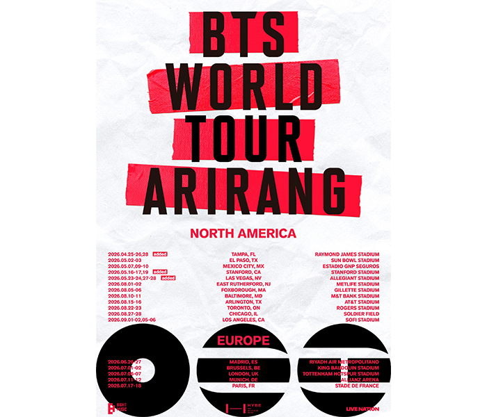 BTSワールドツアー、北米・欧州全41公演が即完売！