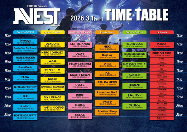 ZEPHYREN Presents A.V.E.S.T project vol.19に全54組出演決定!