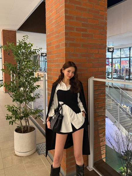 股下83cm！黒木麗奈、脚見せモノトーンコーデが破壊力抜群！！