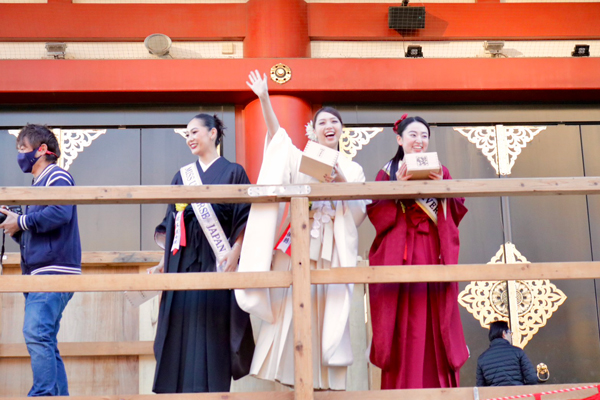 浅草観音文化芸能人節分会『#振袖gram×ベストオブミス』節分豆まき