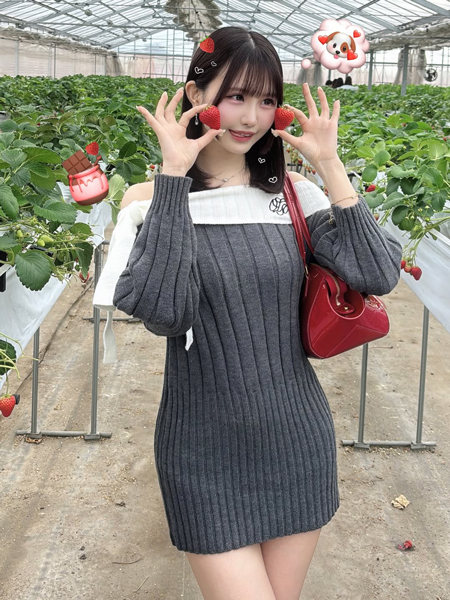 深江有恵、グレーニットワンピの甘めコーデが可愛すぎ注意！