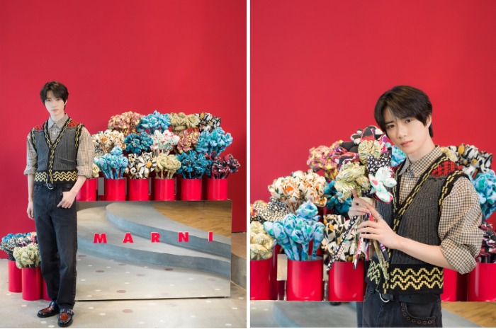 TOMORROW X TOGETHER・BEOMGYU、マルニ表参道に来場!最新ルックで「MARNI BLOOMS POP IN」を祝福