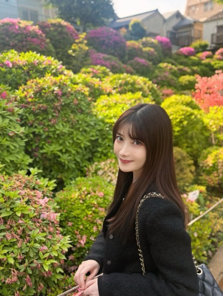 「つつじの妖精」赤城ありさ、スラリ美脚がチラ見えするブラックコーデにファン絶賛の声